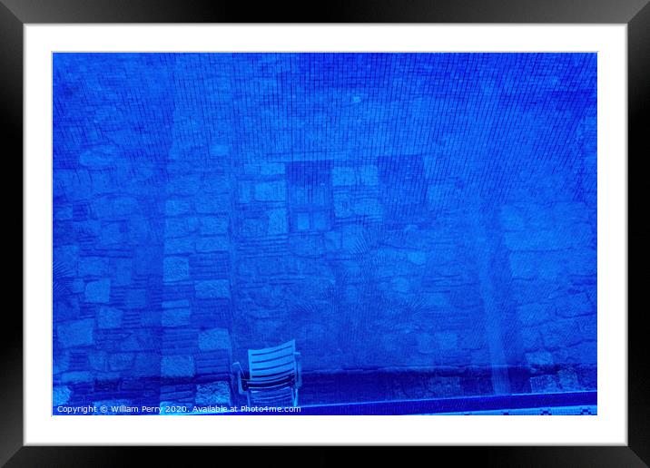 Blue Water Reflection Abstract Background Oaxaca Mexico Framed Mounted Print by William Perry