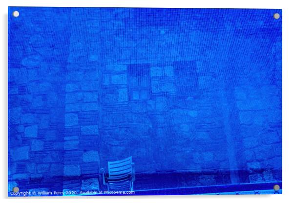Blue Water Reflection Abstract Background Oaxaca Mexico Acrylic by William Perry