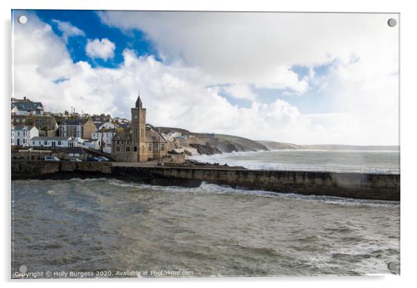 Porthleven: Britain's Southerly Seaside Sentinel Acrylic by Holly Burgess
