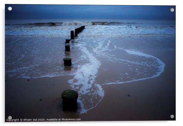 Blue hour at Frinton  Acrylic by Efraim Gal