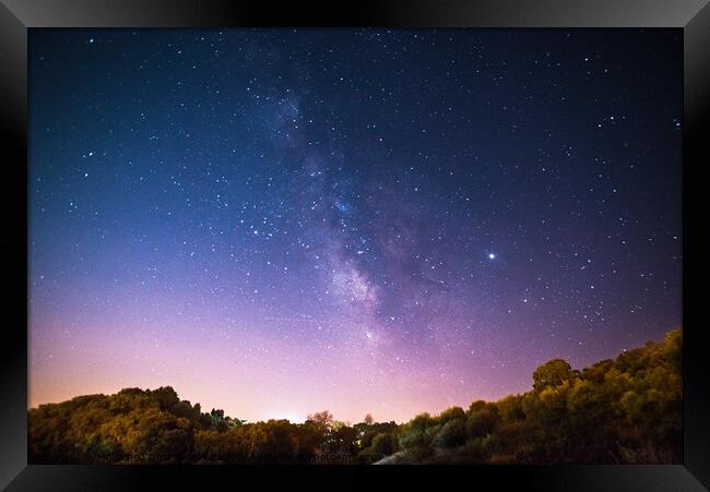 Milkyway Nighty Sky  Framed Print by Moe Dhia Merazka