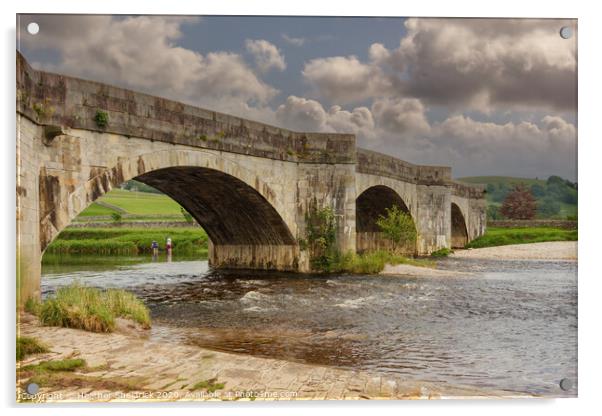 Bridge Over River Wharfe, Burnsall, Yorkshire Dale Acrylic by Heather Sheldrick