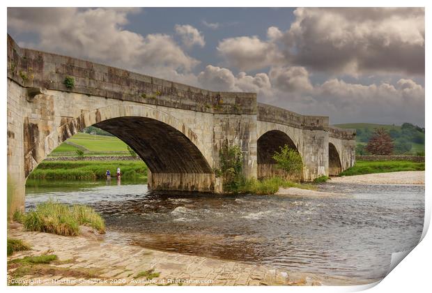 Bridge Over River Wharfe, Burnsall, Yorkshire Dale Print by Heather Sheldrick
