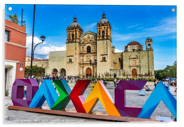 Santo Domingo de Guzman Facade Church Oaxaca Mexico Acrylic by William Perry