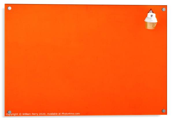 Orange Wall Abstract Background Mexican Building Oaxaca Mexico Acrylic by William Perry