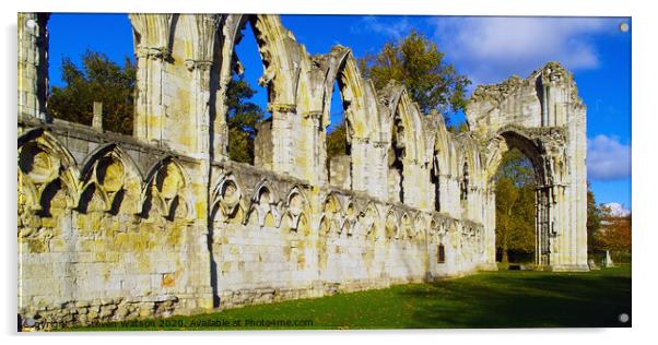 St. Mary's Abbey, York. Acrylic by Steven Watson