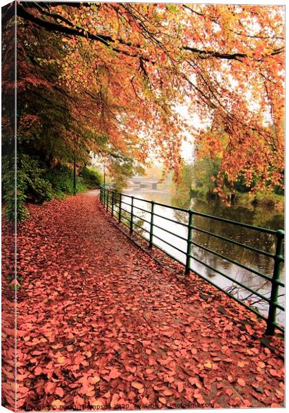 Morpeth Northumberland  Promenade in Autumn  Canvas Print by David Thompson