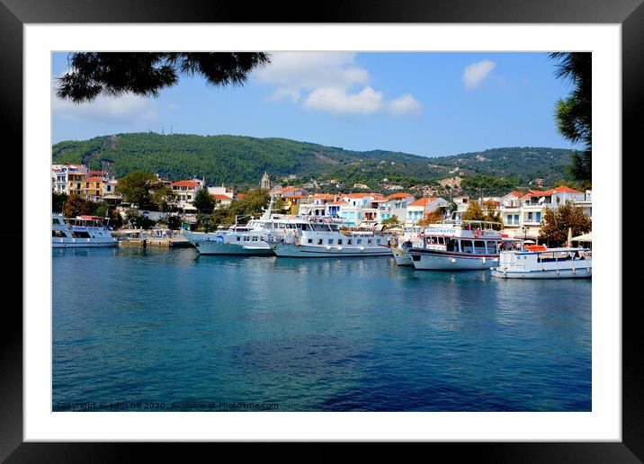 Tha old port at Skiathos town in Greece.  Framed Mounted Print by john hill