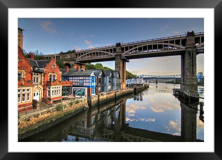 Newcastle Quayside High level Bridge Framed Mounted Print by David Thompson