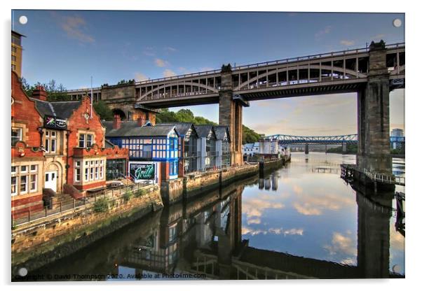 Newcastle Quayside High level Bridge Acrylic by David Thompson