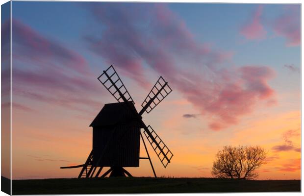 Windmill at Sunset Canvas Print by Arterra 