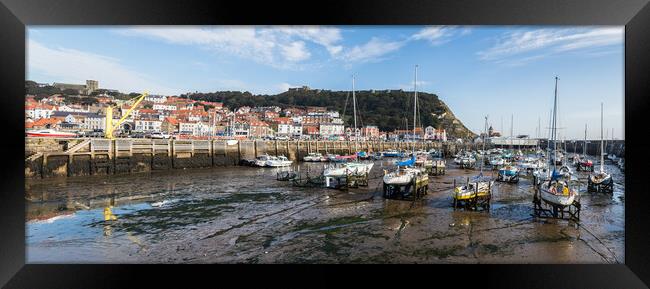 Low tide in Scarborough harbour Framed Print by Jason Wells