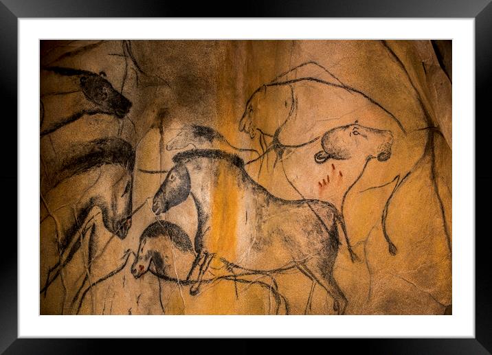 Chauvet Cave Animals Framed Mounted Print by Arterra 