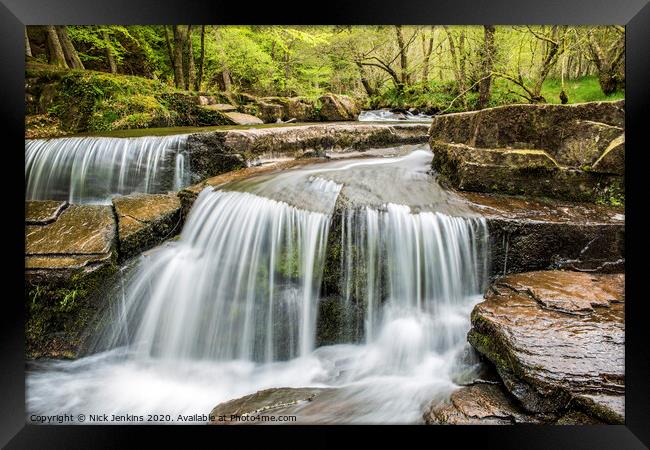 The Taff Fechan Waterfall Central Brecon Beacons Framed Print by Nick Jenkins