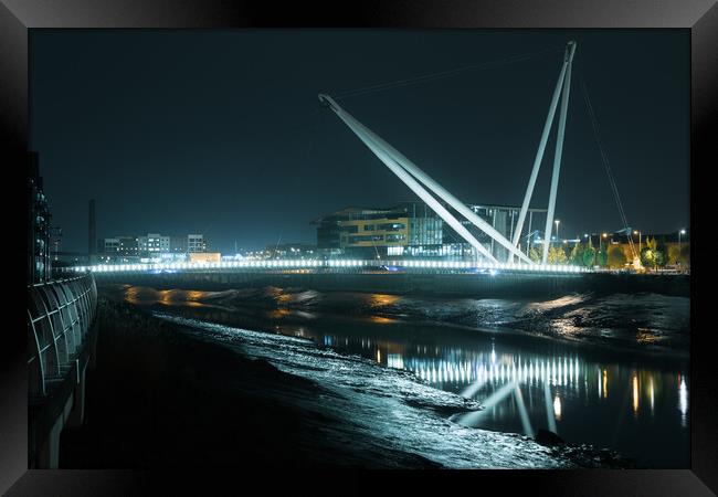 Newport city foot bridge Framed Print by Dean Merry