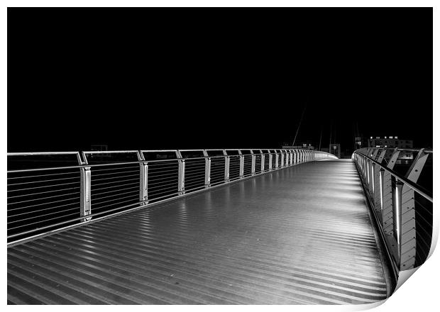 Newport city foot bridge Print by Dean Merry