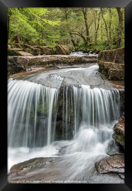 The Taff Fechan Waterfall in May Brecon Beacons Framed Print by Nick Jenkins