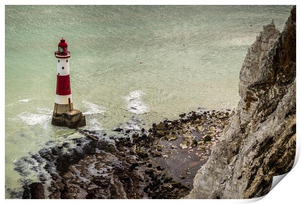 Light House Cliff Top Beachy Head Print by martyn proud