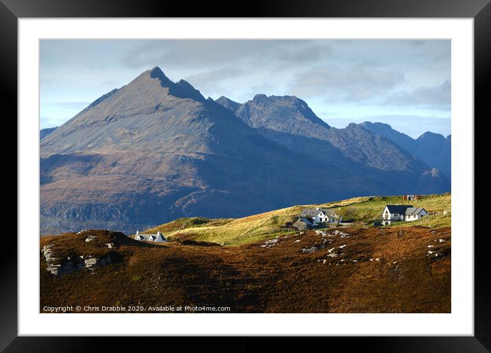 Black Cuillin Country Framed Mounted Print by Chris Drabble