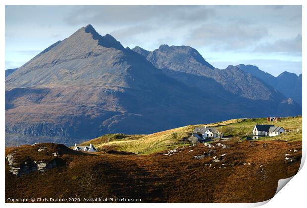 Black Cuillin Country Print by Chris Drabble