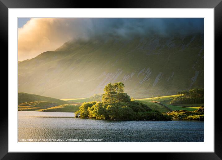 Catching the light at Llynnau Cregennen Framed Mounted Print by Chris Warren