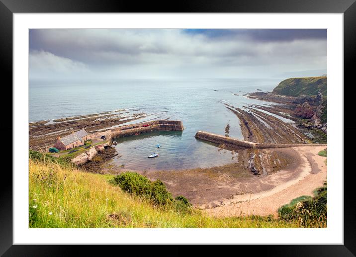 Cove Harbour rocks Framed Mounted Print by Gary Eason