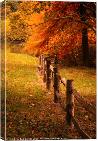 Autumn Fence Canvas Print by Paul Brewer