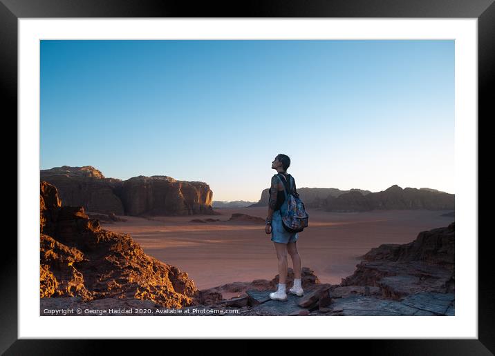 Wadi Rum Martian Landscape Framed Mounted Print by George Haddad