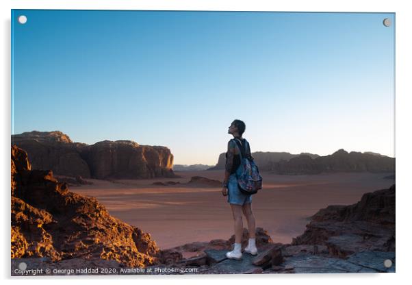 Wadi Rum Martian Landscape Acrylic by George Haddad