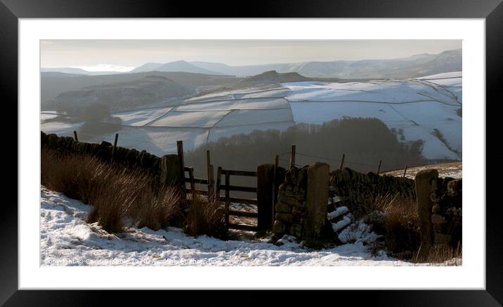 Crook Hill from Derwent Edge Framed Mounted Print by Chris Drabble