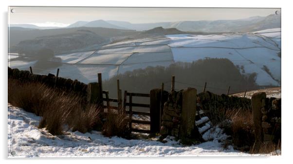 Crook Hill from Derwent Edge Acrylic by Chris Drabble