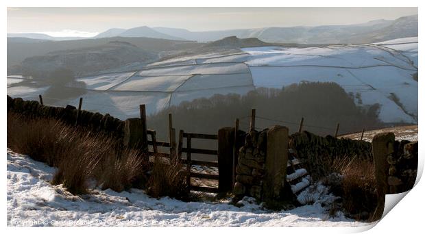 Crook Hill from Derwent Edge Print by Chris Drabble