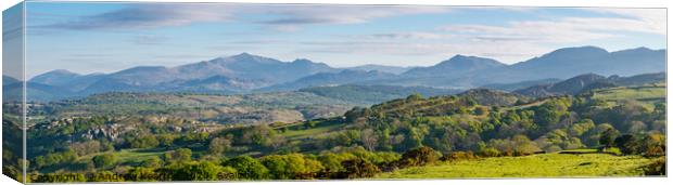 Mountains of Snowdonia in spring Canvas Print by Andrew Kearton