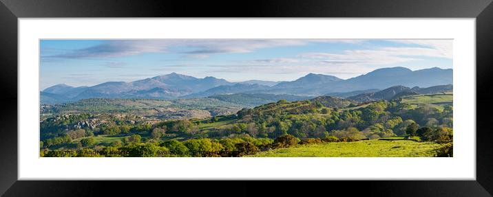 Mountains of Snowdonia in spring Framed Mounted Print by Andrew Kearton