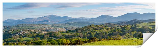 Mountains of Snowdonia in spring Print by Andrew Kearton