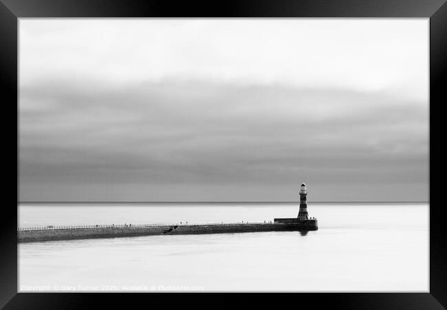 Roker Pier Lighthouse Framed Print by Gary Turner