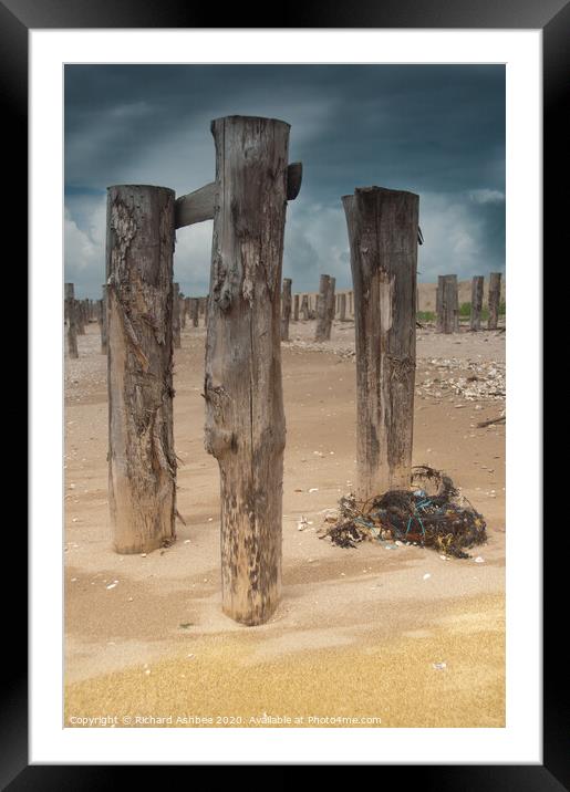 Beach defences Framed Mounted Print by Richard Ashbee