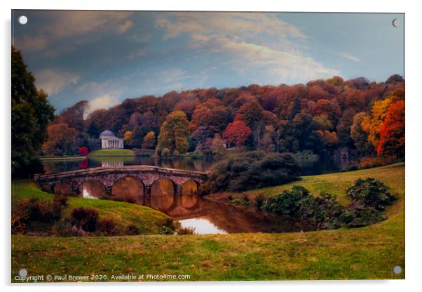 Stourhead in Autumn Acrylic by Paul Brewer