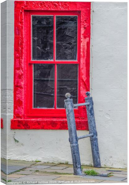 A red window in old Shetland Canvas Print by Richard Ashbee