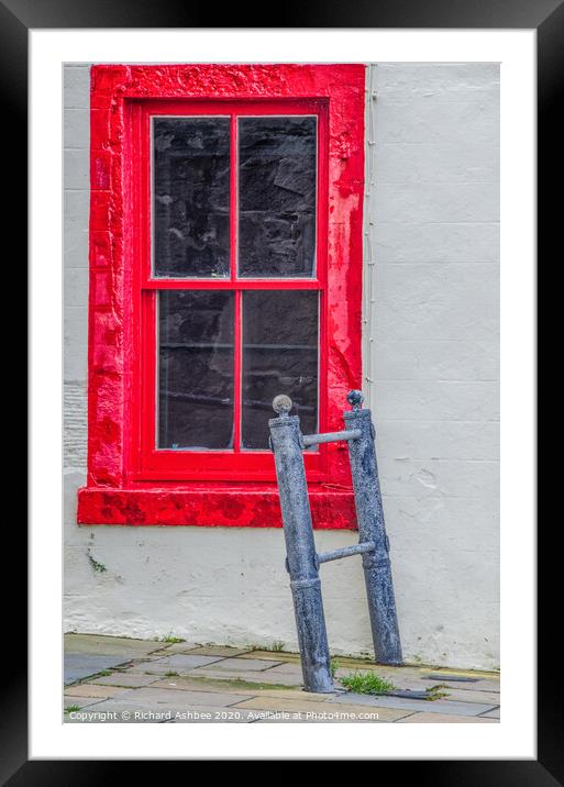 A red window in old Shetland Framed Mounted Print by Richard Ashbee