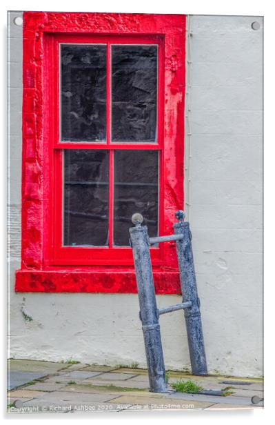 A red window in old Shetland Acrylic by Richard Ashbee