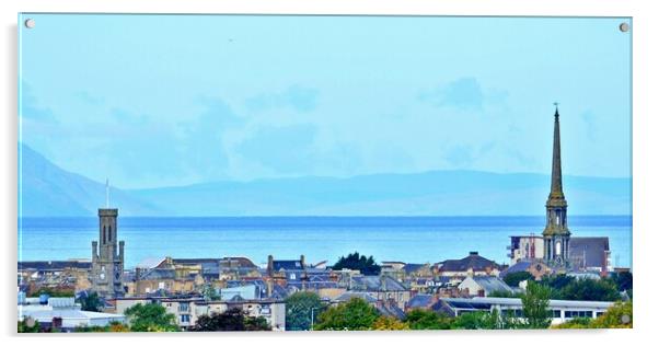 Ayr tower landmarks dominate the skyline Acrylic by Allan Durward Photography