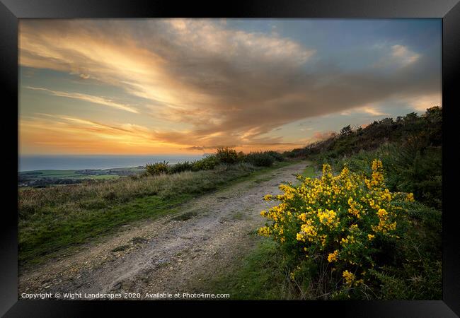 Mottistone Common Sunset Framed Print by Wight Landscapes