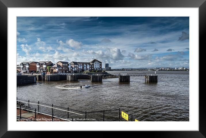 Looking over Cardiff Bay Framed Mounted Print by Jane Metters