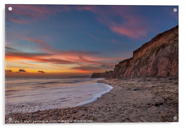 Brook Bay Sunset Acrylic by Wight Landscapes