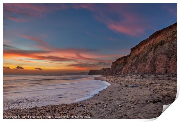 Brook Bay Sunset Print by Wight Landscapes