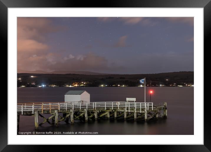 Blairmore Pier At Night Framed Mounted Print by Ronnie Reffin