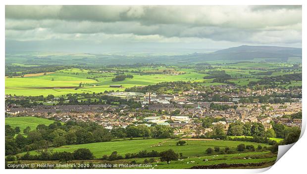Barnoldswick, Lancashire with Yorkshire Dales in d Print by Heather Sheldrick