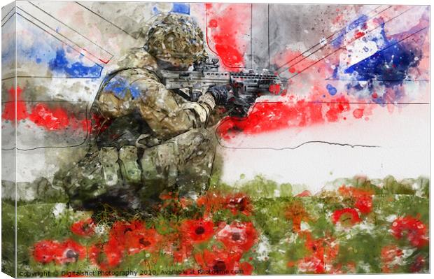 Lest We Forget - British Army Rifleman Canvas Print by Digitalshot Photography