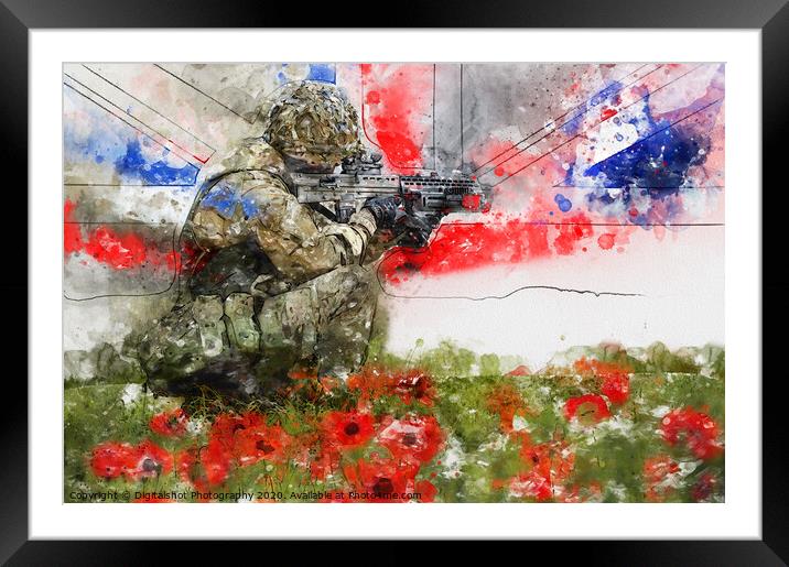 Lest We Forget - British Army Rifleman Framed Mounted Print by Digitalshot Photography